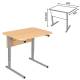 Стол-парта 1-местный регулируемый СУТ.54, 600х500х520-640 мм, рост 2-4, серый каркас, ЛДСП клён. Фото товара с разных ракурсов.